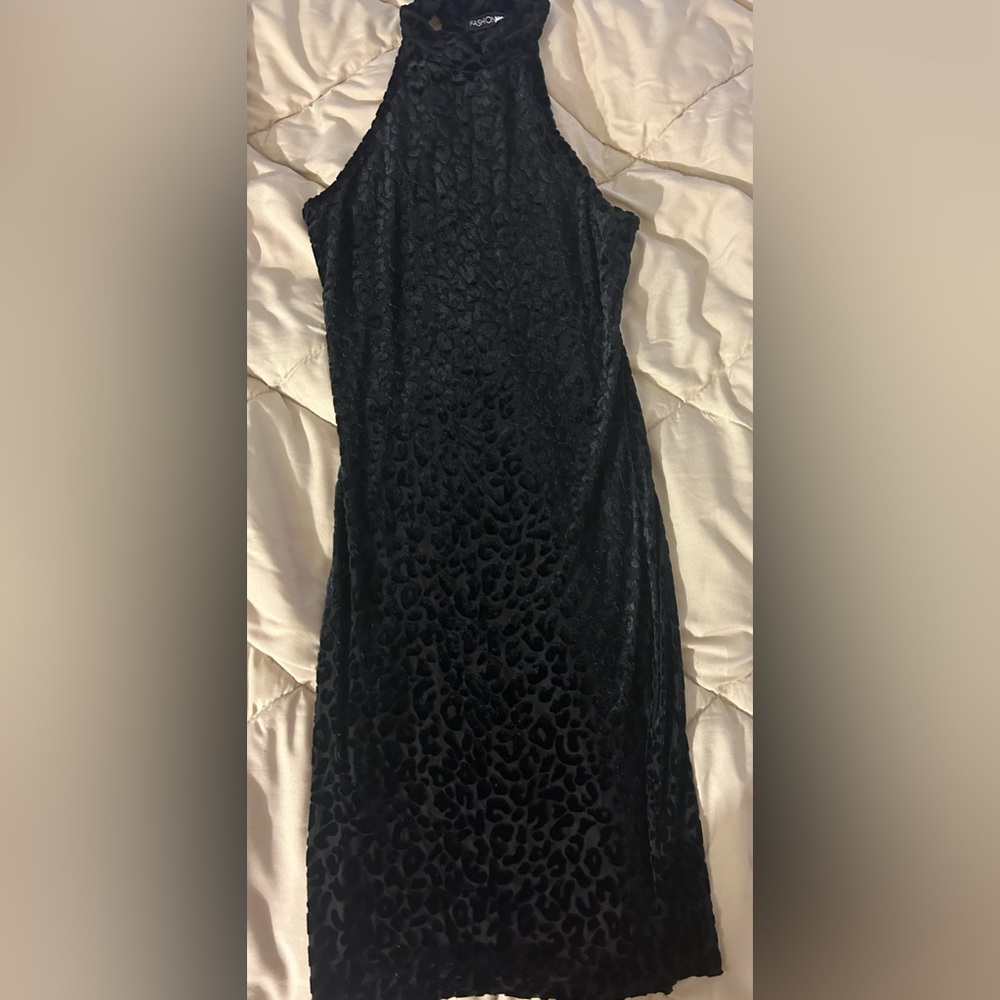 Black Leopard Print Dress